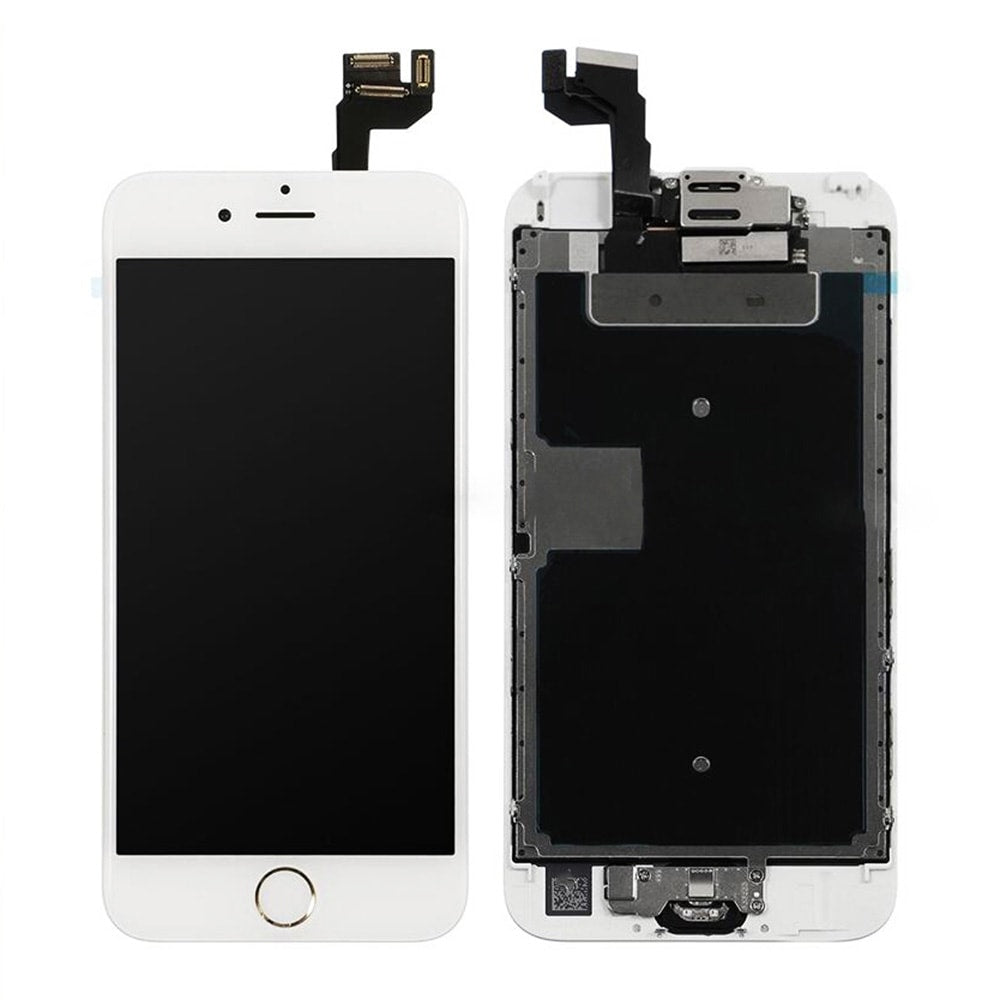 LCD SCREEN FULL ASSEMBLY WITH GOLD RING HOME BUTTON - WHITE FOR IPHONE 6S