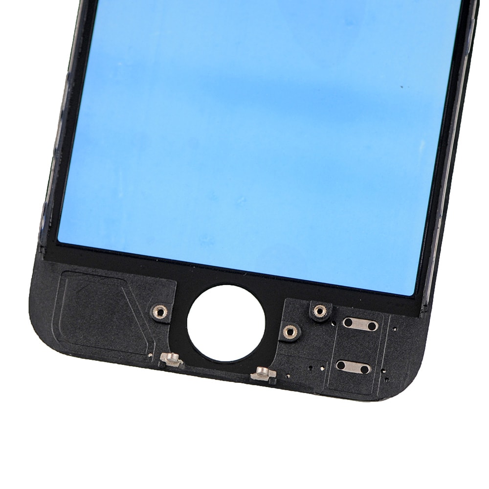 BLACK FRONT GLASS WITH COLD PRESSED FRAME  FOR IPHONE 5