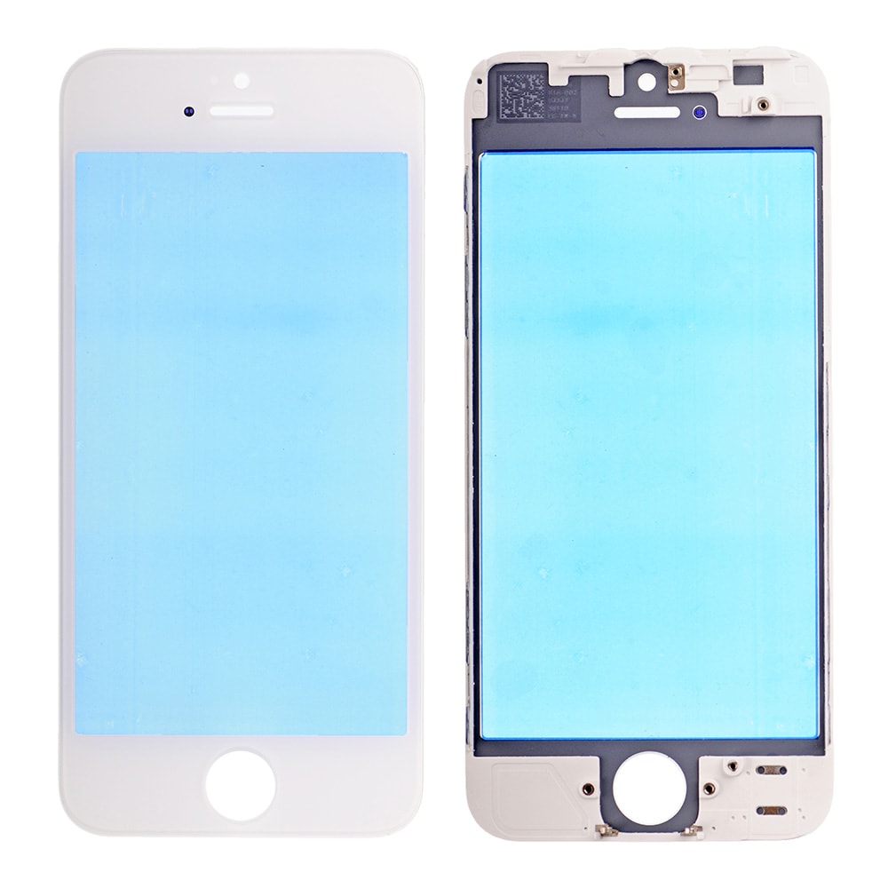 WHITE FRONT GLASS WITH COLD PRESSED FRAME  FOR IPHONE 5