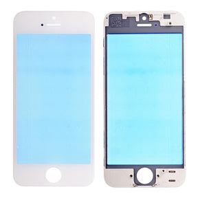 WHITE FRONT GLASS WITH COLD PRESSED FRAME  FOR IPHONE 5