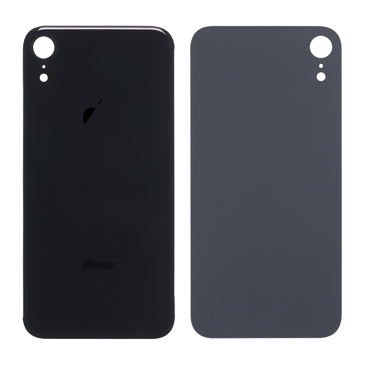 BLACK BACK COVER GLASS FOR IPHONE XR