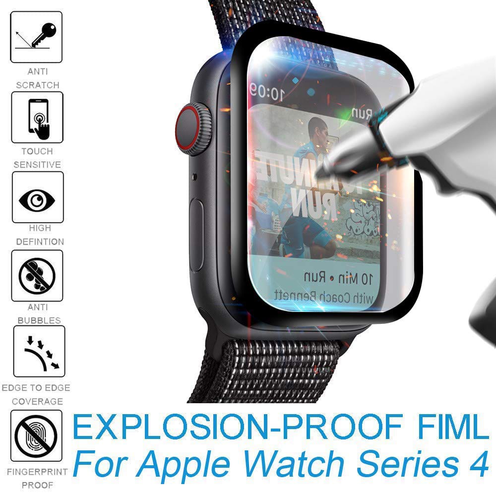 CURVED EDGES TEMPERED GLASS FILM SCREEN PROTECTOR FOR APPLE WATCH S4 4