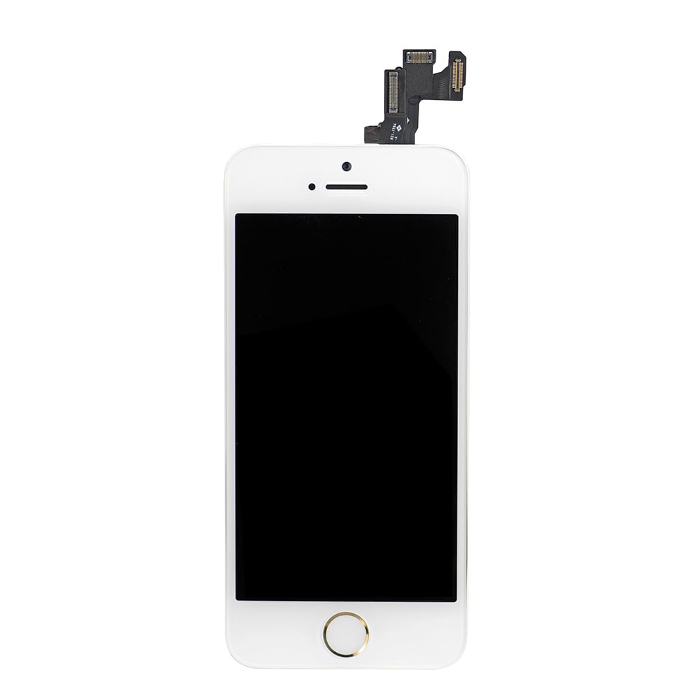 LCD SCREEN FULL ASSEMBLY WITH GOLD RING FOR IPHONE 5S- WHITE