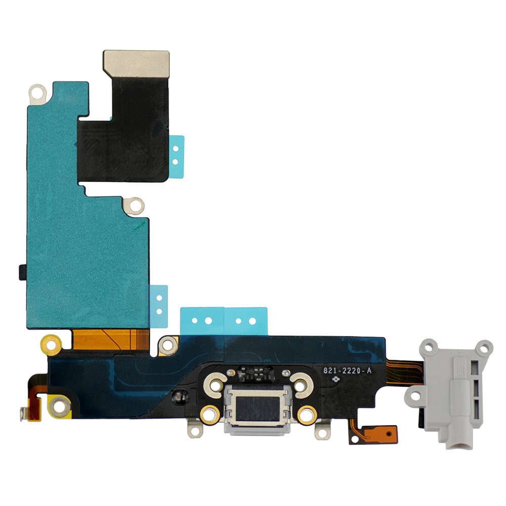 LIGHT GRAY HEADPHONE JACK WITH CHARGING CONNECTOR FLEX CABLE FOR IPHONE 6 PLUS